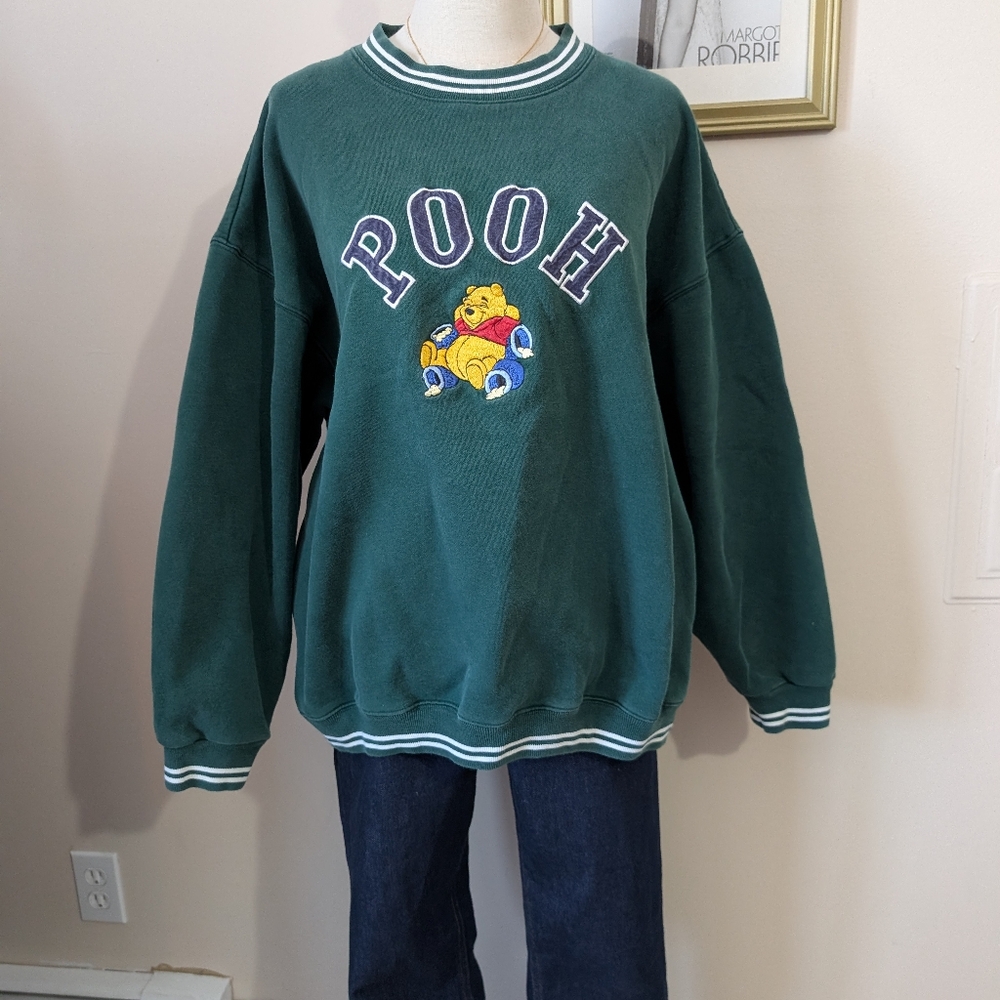 Green Winnie-the-Pooh Crew neck Sweatershirt